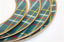 Masters Tournament Set of Four (4) Tartan Porcelain Cocktail Plates in Original Box