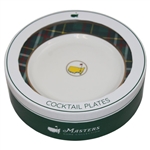 Masters Tournament Set of Four (4) Tartan Porcelain Cocktail Plates in Original Box