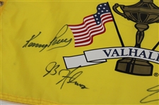 Phil Mickelson & Team USA Signed 2008 Ryder Cup at Valhalla Yellow Flag JSA ALOA