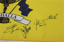 Phil Mickelson & Team USA Signed 2008 Ryder Cup at Valhalla Yellow Flag JSA ALOA
