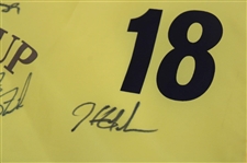 Phil Mickelson & Team USA Signed 2008 Ryder Cup at Valhalla Yellow Flag JSA ALOA