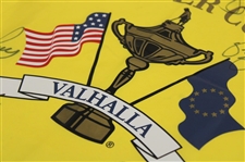 Phil Mickelson & Team USA Signed 2008 Ryder Cup at Valhalla Yellow Flag JSA ALOA