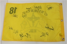 Phil Mickelson & Team USA Signed 2008 Ryder Cup at Valhalla Yellow Flag JSA ALOA