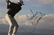 Jordan Spieth Signed Teeing Off Framed Photo JSA ALOA