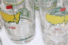 Twelve (12) Masters Tournament Past Champions Glasses