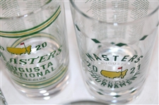 Twelve (12) Masters Tournament Past Champions Glasses