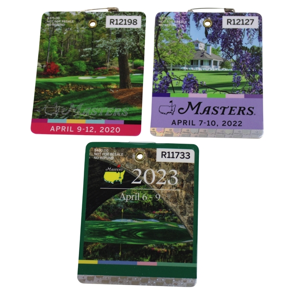 2020, 2022 & 2023 Masters Tournament Series Badges - Johnson, Scheffler & Rahm Winners