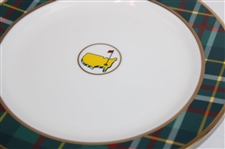 Masters Tournament Set of Four (4) Tartan Porcelain Cocktail Plates in Original Box