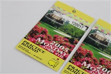 2005 Masters Tournament Monday Practice Round Tickets (2) - Tiger Woods Winner