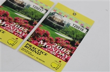 2005 Masters Tournament Monday Practice Round Tickets (2) - Tiger Woods Winner