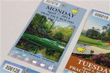 2012 & 2014 Masters Tournament Monday, Tuesday & Wednesday Practice Round Tickets (6)