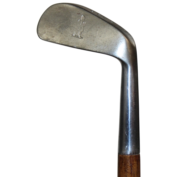 Hand Forged Smooth Face Lofter Walking Stick, With Cm, Brass Tip, Circa 1900’s