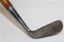 Hand Forged Smooth Face Lofter Walking Stick, With Cm, Brass Tip, Circa 1900’s