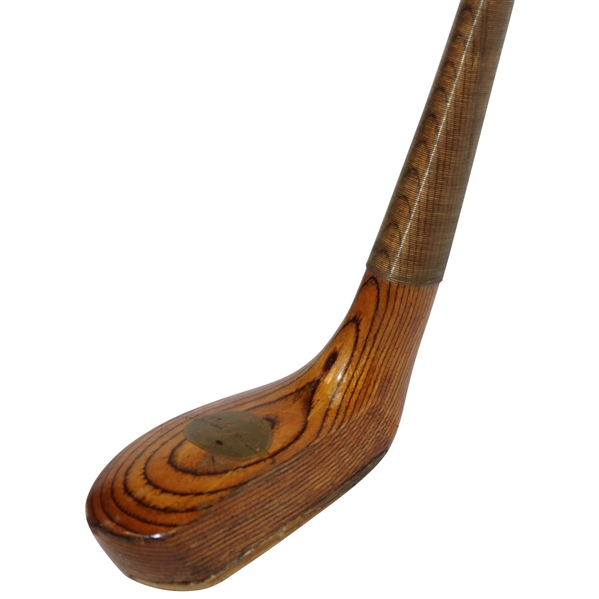 “The Duke” Handmade Wood Mallet Head Putter, Splice Neck, Nosing Strip, Green Suede Leather Wrap Grip