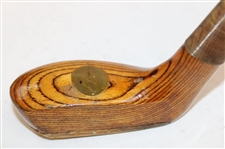 “The Duke” Handmade Wood Mallet Head Putter, Splice Neck, Nosing Strip, Green Suede Leather Wrap Grip