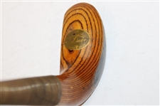 “The Duke” Handmade Wood Mallet Head Putter, Splice Neck, Nosing Strip, Green Suede Leather Wrap Grip