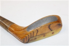 “The Duke” Handmade Wood Mallet Head Putter, Splice Neck, Nosing Strip, Green Suede Leather Wrap Grip