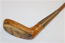 “The Duke” Handmade Wood Mallet Head Putter, Splice Neck, Nosing Strip, Green Suede Leather Wrap Grip