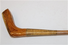 “The Duke” Handmade Wood Mallet Head Putter, Splice Neck, Nosing Strip, Green Suede Leather Wrap Grip