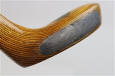 “The Duke” Handmade Wood Mallet Head Putter, Splice Neck, Nosing Strip, Green Suede Leather Wrap Grip
