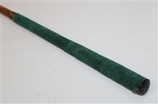 “The Duke” Handmade Wood Mallet Head Putter, Splice Neck, Nosing Strip, Green Suede Leather Wrap Grip