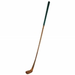 “The Duke” Handmade Wood Mallet Head Putter, Splice Neck, Nosing Strip, Green Suede Leather Wrap Grip