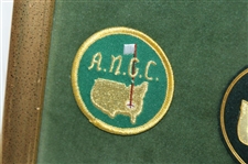 A Seldom Seen Gold Wood Framed Collection Of (5) Different Commemorative  Masters Patches