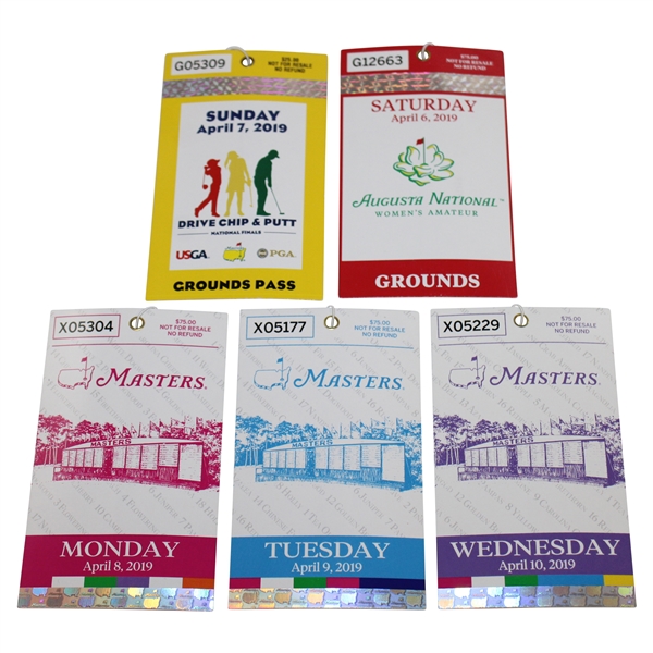 2019 Masters Womens Amateur, Drive/Chip & Putt w/Mon-Wed Practice Rd Tickets (5) - Tiger Winner
