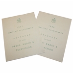 1987 & 1988 Masters Tournament Releases To The Press, Radio & Television Guides