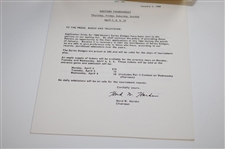 1987 & 1988 Masters Tournament Releases To The Press, Radio & Television Guides