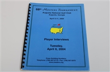 2004 Masters Tournament Tuesday & Wednesday Player Interviews Booklets - Tiger, Arnie, Jack & more