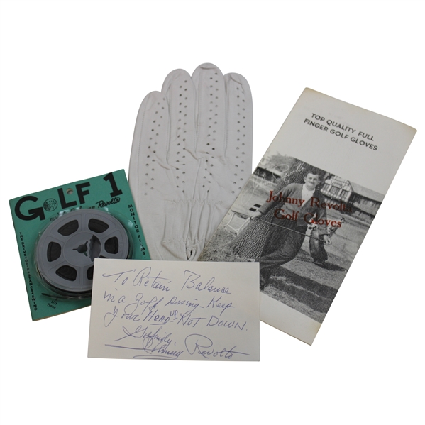 Johnny Revolta Signed Cut Card, Film, & Original Glove In Package JSA ALOA