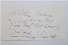 Johnny Revolta Signed Cut Card, Film, & Original Glove In Package JSA ALOA