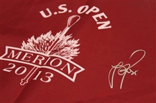Justin Rose Signed 2013 US Open at Merion Red Screen Flag JSA ALOA