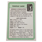 Jack Nicklaus Signed 1981 PGA Tour Stat Leader Card JSA ALOA