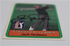 Jack Nicklaus Signed 1981 PGA Tour Stat Leader Card JSA ALOA
