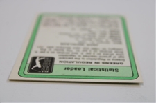 Jack Nicklaus Signed 1981 PGA Tour Stat Leader Card JSA ALOA
