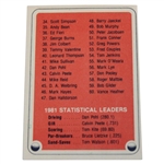 Jack Nicklaus Signed 1981 PGA Tour Top 60 Money Winners Checklist Card (1982) JSA ALOA
