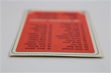 Jack Nicklaus Signed 1981 PGA Tour Top 60 Money Winners Checklist Card (1982) JSA ALOA