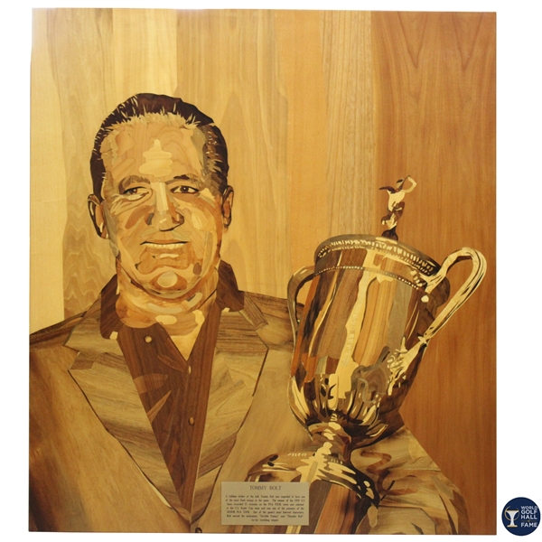 Marquetry Portrait of Tommy Bolt by Tony Jacklin - WGHoF Collection