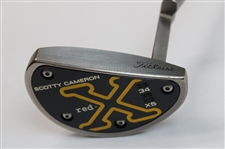 Scotty Cameron Red X5 34 Yellow Paintfill Putter w/ Headcover