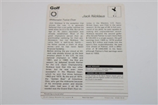 Jack Nicklaus Signed 1977 Lining Up Putt Sportscaster Card JSA ALOA
