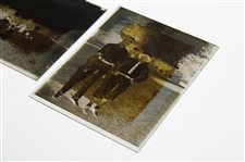 Two (2) Vintage Glass Negative Plates - Action Shot & Pose