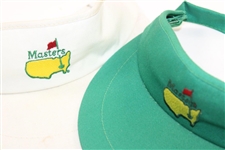 Two (2) Masters Undated Tournament Logo Visors - Green & White
