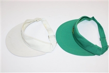 Two (2) Masters Undated Tournament Logo Visors - Green & White