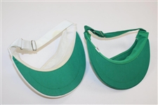 Two (2) Masters Undated Tournament Logo Visors - Green & White