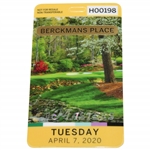 2020 Masters Tournament Berckman's Place Tuesday Badge #H00198