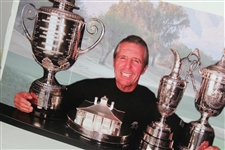 Gary Player Signed Grand Slam Trophy Panoramic Collage JSA ALOA