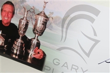 Gary Player Signed Grand Slam Trophy Panoramic Collage JSA ALOA