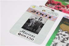 2001, 2002 & 2005 Masters Tournament SERIES Badges - Tiger Woods Winner